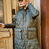 TAION HOOD LONG DOWN JACKET