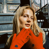 HANSEL FROM BASEL CASHMERE HEART GLOVES, RED