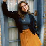 VINTAGE SUEDE WRAP MINI SKIRT