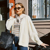 VINTAGE WOOL CREAM SLOUCHY CARDIGAN