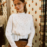 VINTAGE WHITE GAUZY VICTORIAN BLOUSE