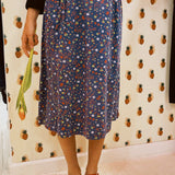 VINTAGE 70s CALICO PRAIRIE MIDI SKIRT