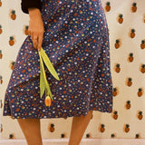 VINTAGE 70s CALICO PRAIRIE MIDI SKIRT