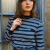 VINTAGE NAVY STRIPE LONG SLEEVE TEE