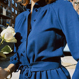 VINTAGE 60s NAVY BELTED DRESS