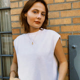 VINTAGE WHITE CUTOFF SWEATSHIRT