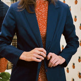 VINTAGE NAVY COTTON TWILL BLAZER