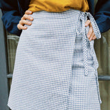 FIONA GINGHAM WRAP MINI SKIRT