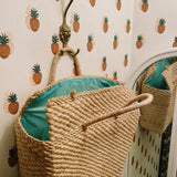 VINTAGE STRAW BASKET BAG